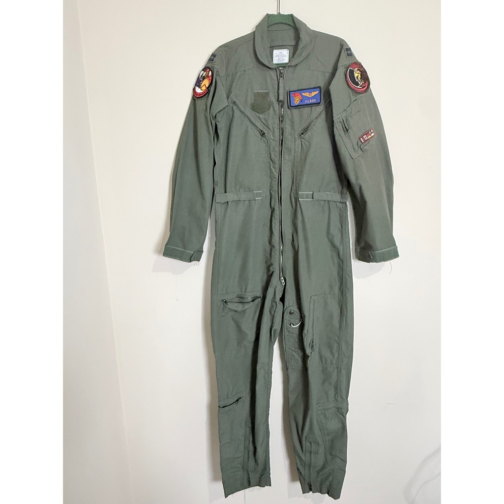 Carter Industries Flight Suit Men 42L Green Aramid CWU-27/P Military Coveralls